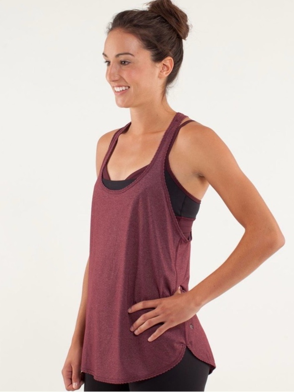 Lululemon 105 F Singlet Tank, approx size Large (21” pit to pit), Burgundy